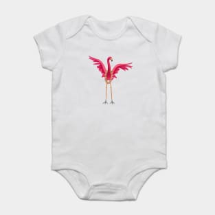 Flamingo Floral Roses Tropical, Love Flamingos Baby Bodysuit